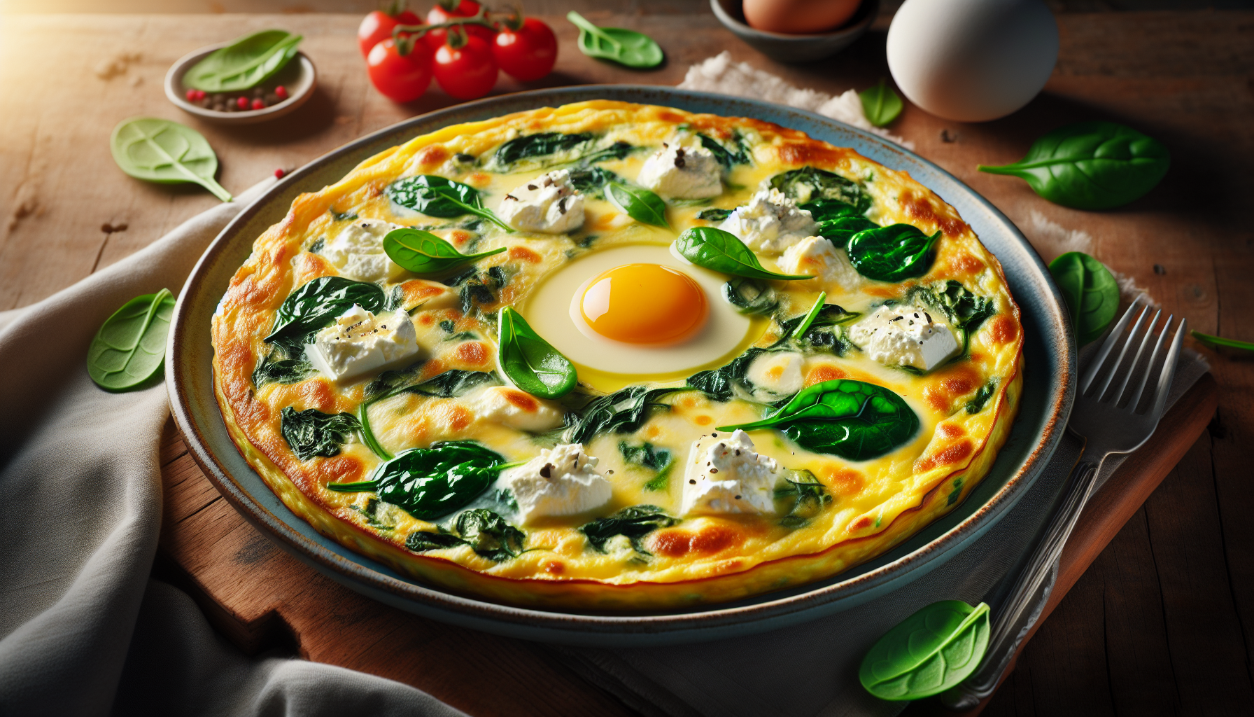 frittata con ricotta e spinaci